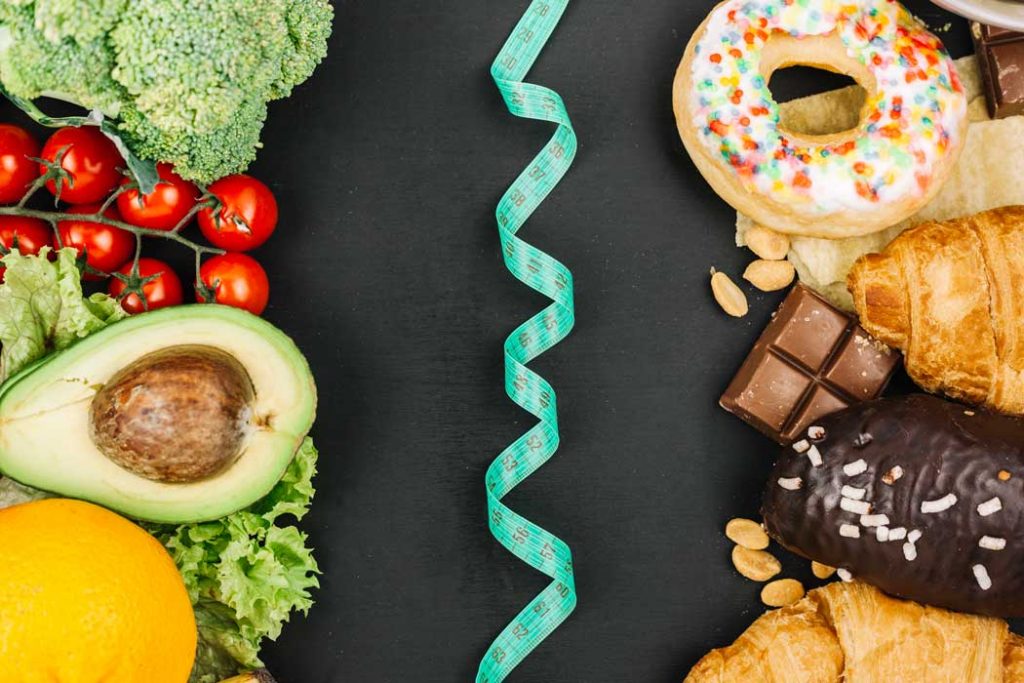 Diferencia entre comida saludable y no saludable
