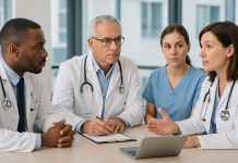 Simposio IIN: la innovación transforma el tratamiento de la enfermedad inflamatoria intestinal Profesionales de la salud analizando pruebas médicas